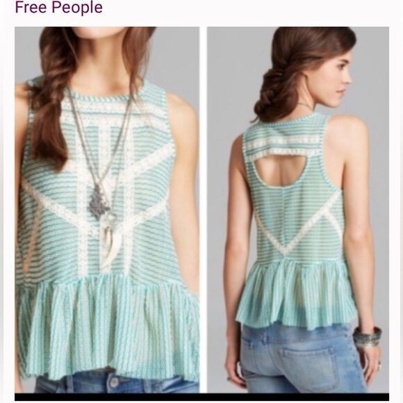 Free People Sleeveless Knit Peplum Tunic - Picture 1 of 8